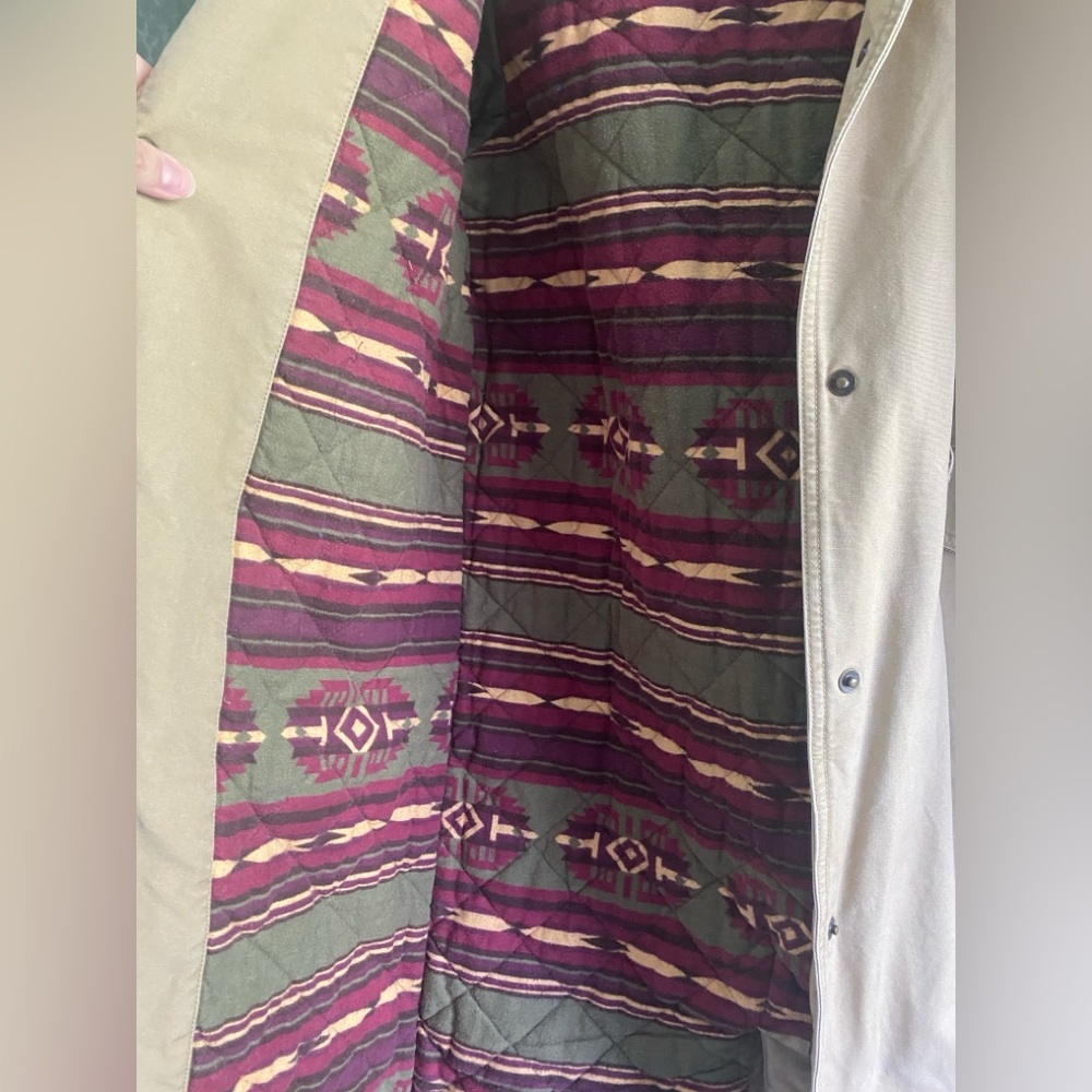 L.L Bean Women’s Barn Chore Coat Beige Winter Coat - Picture 2 of 7